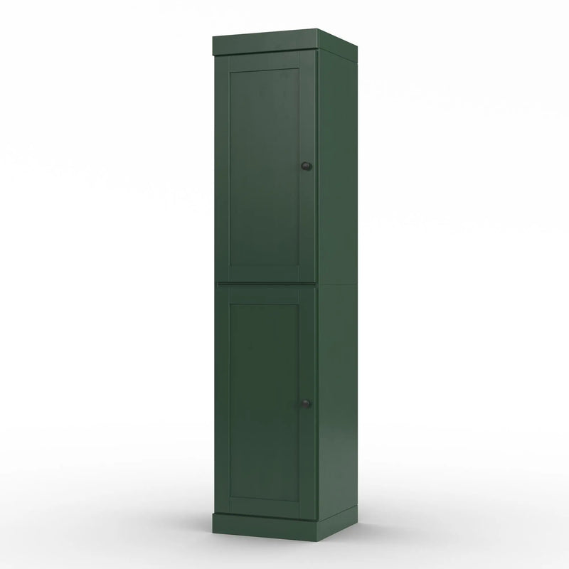 17" Green Solid Wood Free Standing Double Door Linen Cabinet Homeroots Organization