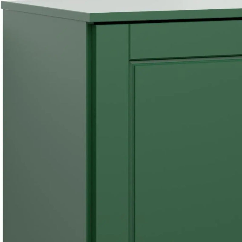 17" Green Solid Wood Free Standing Single Door Linen Cabinet Homeroots Organization