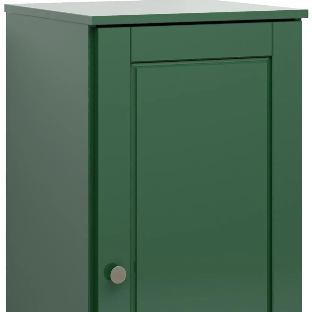 17" Green Solid Wood Free Standing Single Door Linen Cabinet Homeroots Organization