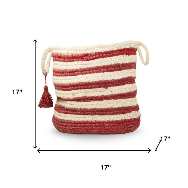 17" Ivory Nesting Jute Basket Homeroots Office