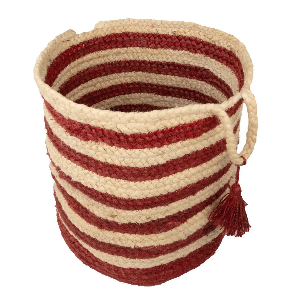 17" Ivory Nesting Jute Basket Homeroots Office