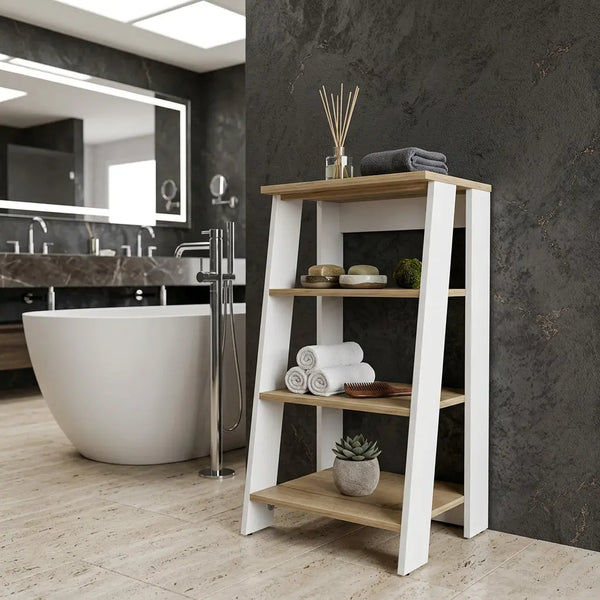 17" Oak And White Wood Freestanding Bathroom Vanity Homeroots Bed & Bath