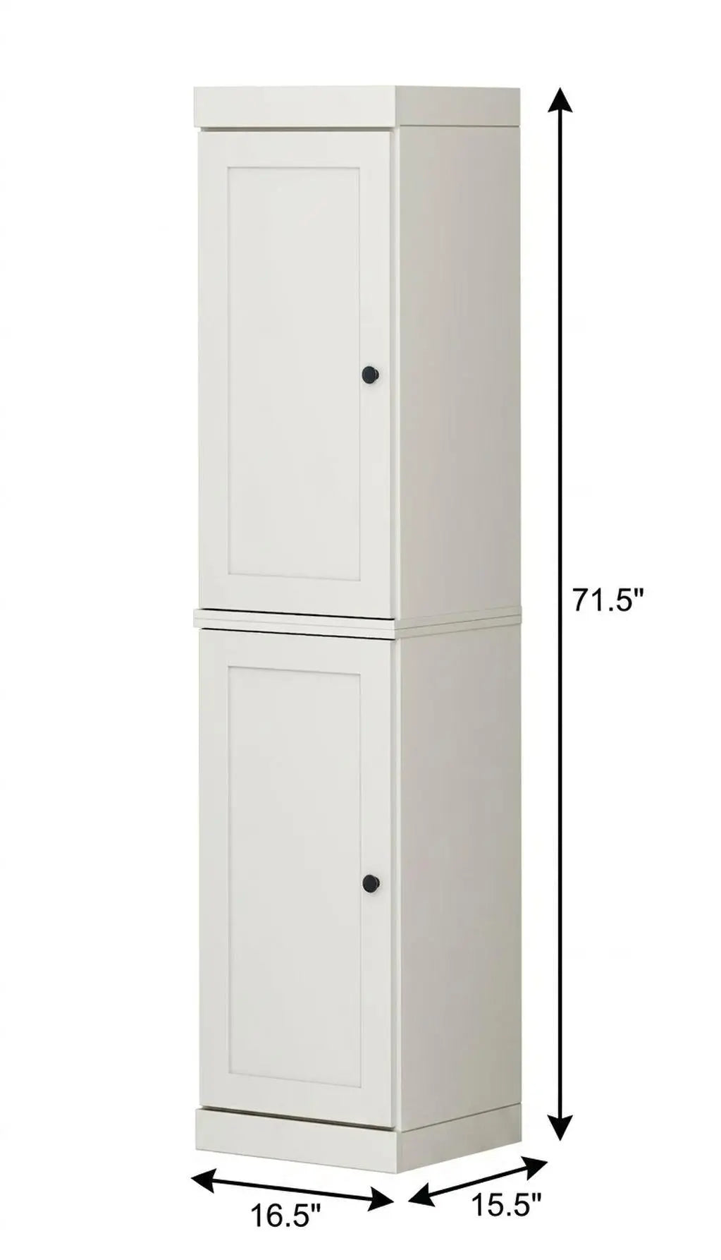 17" Off White Solid Wood Free Standing Double Door Linen Cabinet Homeroots Organization