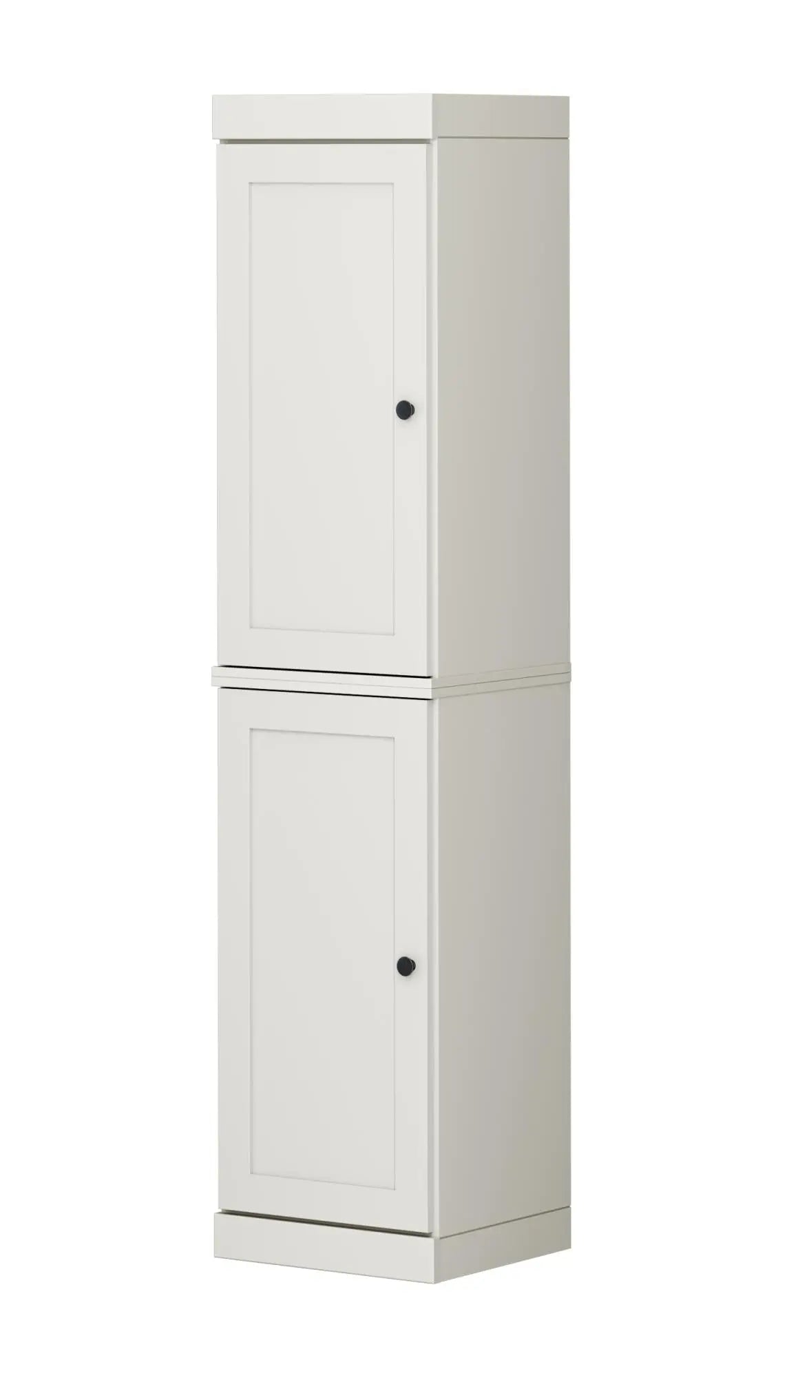 17" Off White Solid Wood Free Standing Double Door Linen Cabinet Homeroots Organization