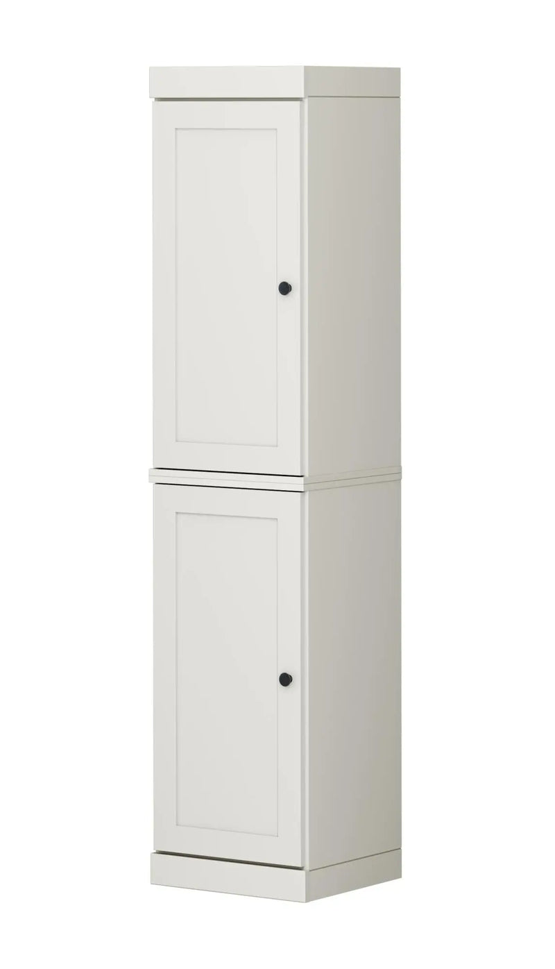 17" Off White Solid Wood Free Standing Double Door Linen Cabinet Homeroots Organization