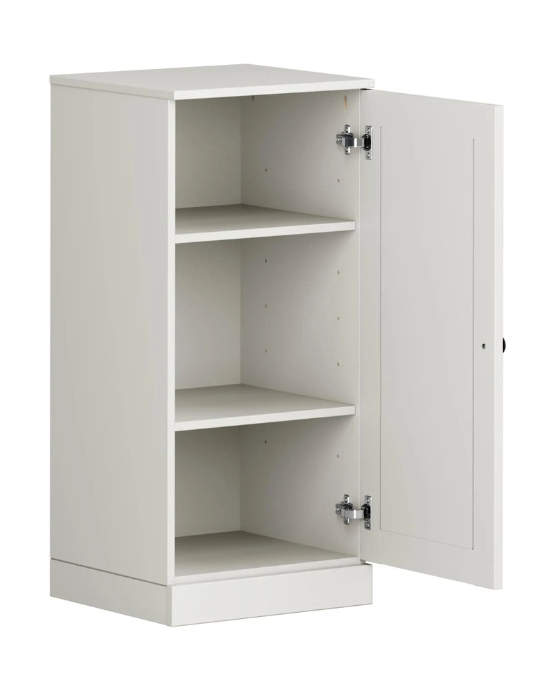 17" Off White Solid Wood Free Standing Single Door Linen Cabinet Homeroots Organization