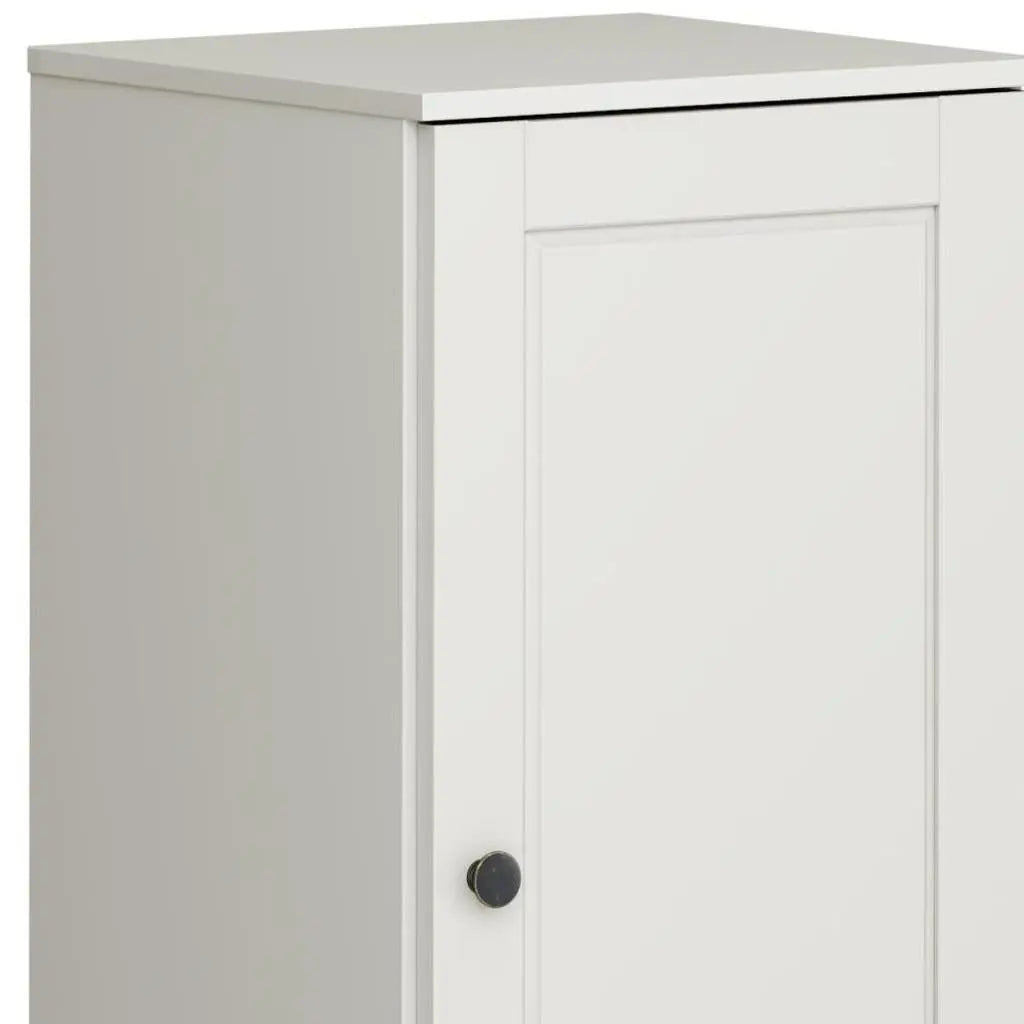 17" Off White Solid Wood Free Standing Single Door Linen Cabinet Homeroots Organization