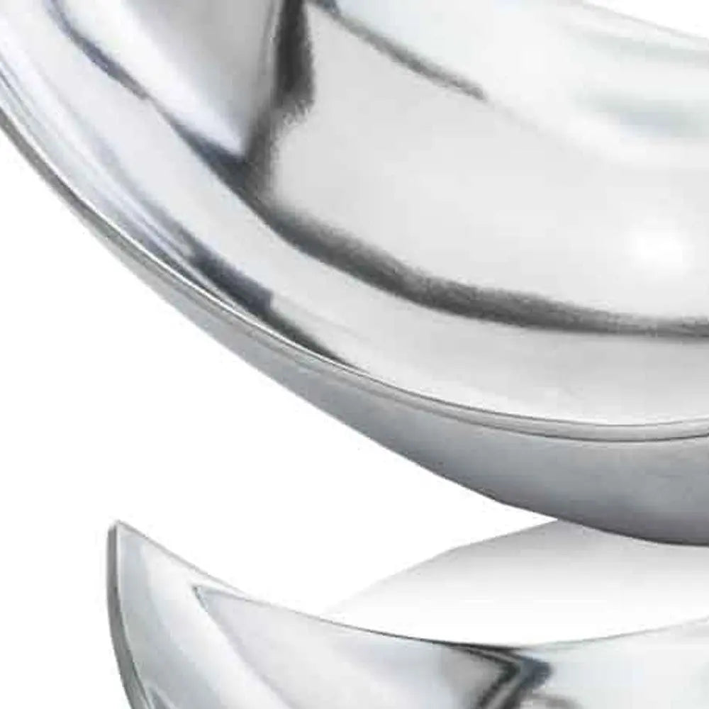 17" Silver Aluminum Scoop Centerpiece Bowl Homeroots Kitchen & Dining