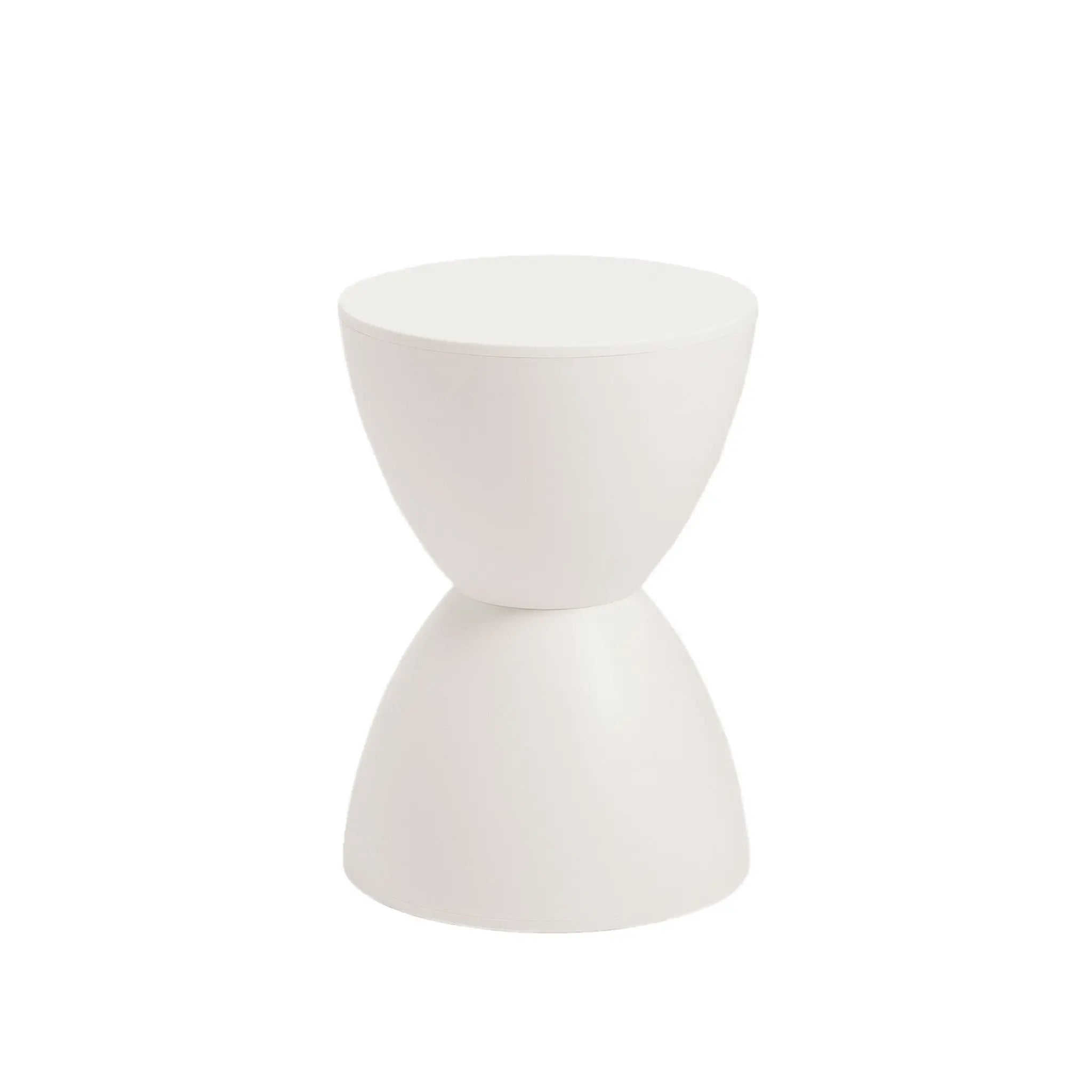 17" White Heavy Duty Plastic Round Pedestal End Table Homeroots Living Room