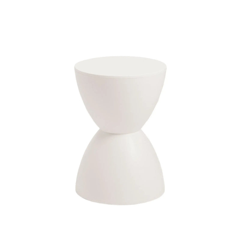 17" White Heavy Duty Plastic Round Pedestal End Table Homeroots Living Room