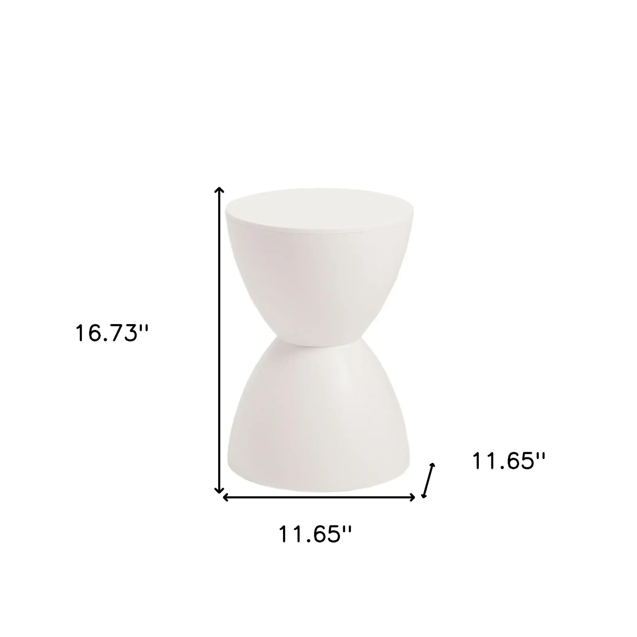 17" White Heavy Duty Plastic Round Pedestal End Table Homeroots Living Room