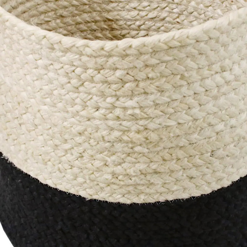 17" White Nesting Jute Basket Homeroots Office