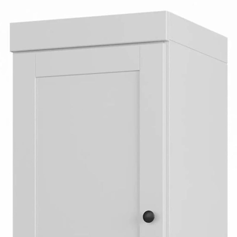 17" White Solid Wood Free Standing Double Door Linen Cabinet Homeroots Organization
