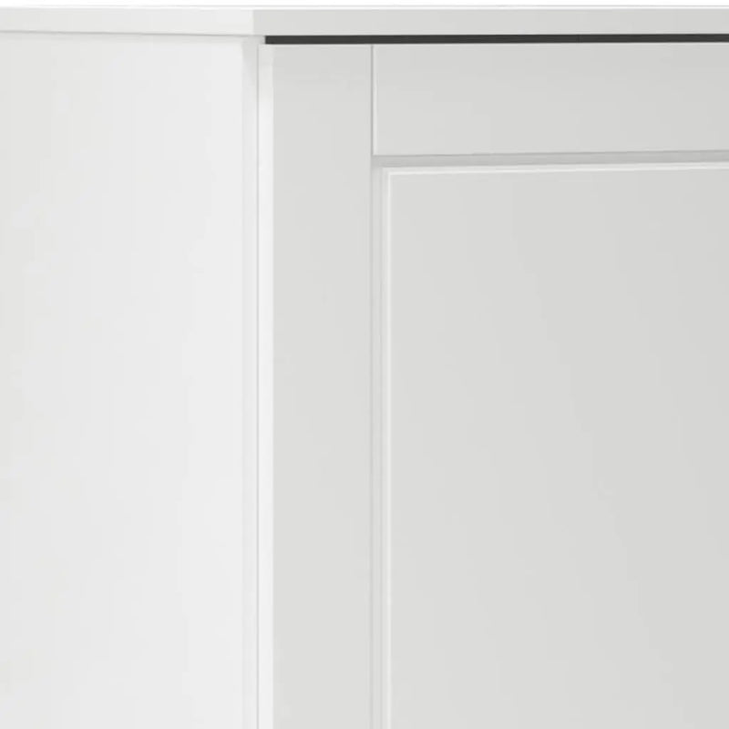 17" White Solid Wood Free Standing Single Door Linen Cabinet Homeroots Organization