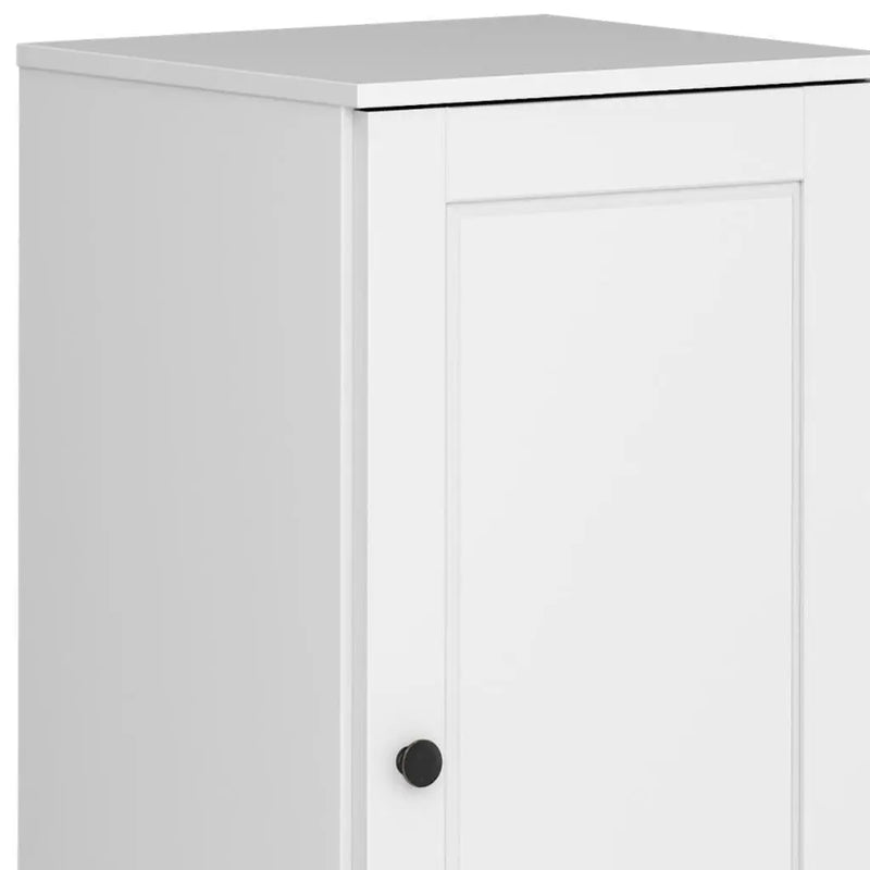 17" White Solid Wood Free Standing Single Door Linen Cabinet Homeroots Organization