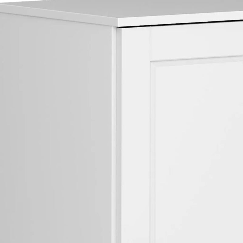 17" White Solid Wood Free Standing Single Door Linen Cabinet Homeroots Organization