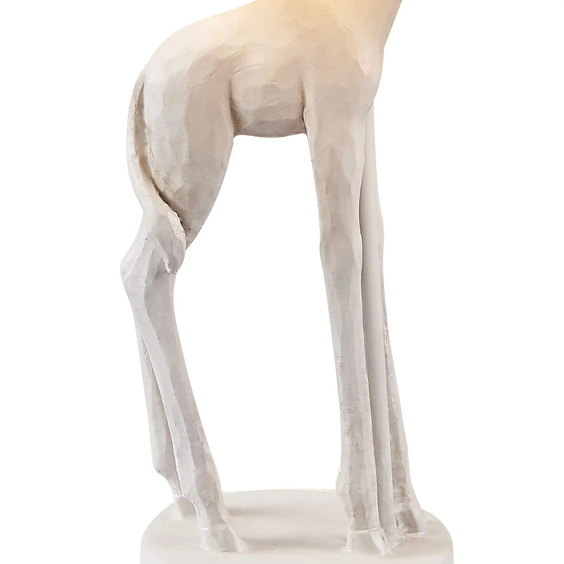 17" White Textured Giraffe Table Lamp With White Drum Shade Homeroots Lighting