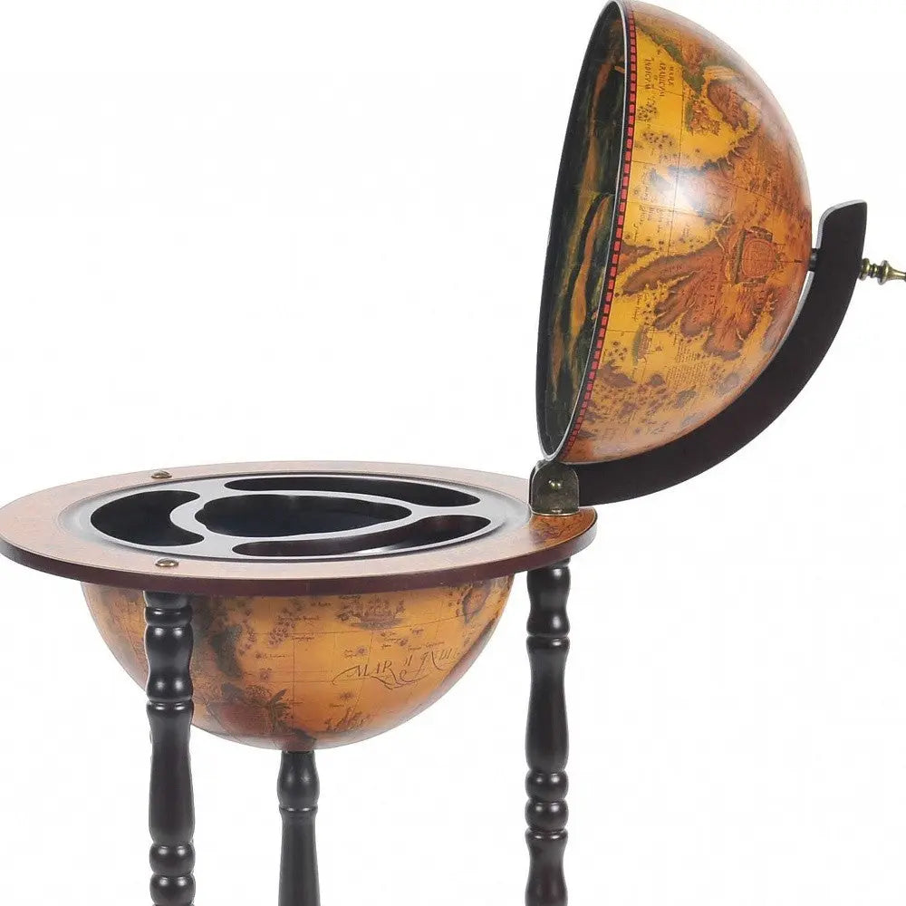 17" X 17" X 35" Globe Bar Table 330Mm 4 Legs Stand  Red Homeroots Kitchen & Dining