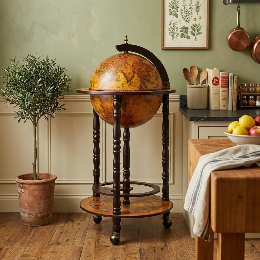 17" X 17" X 35" Globe Bar Table 330Mm 4 Legs Stand  Red Homeroots Kitchen & Dining