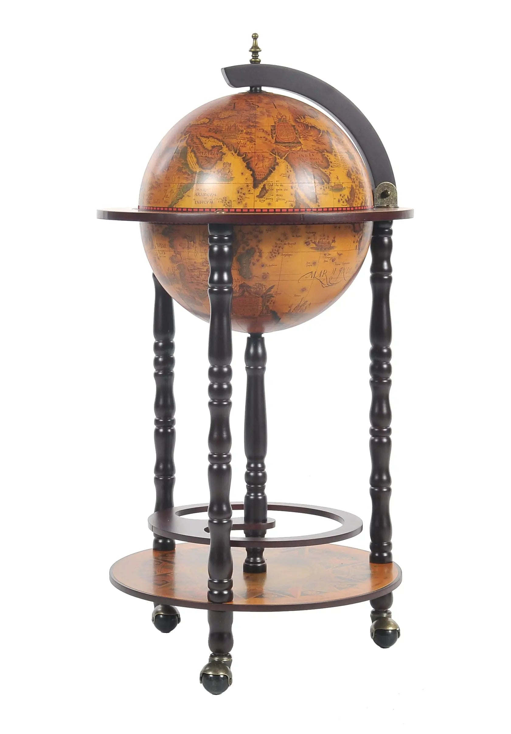 17" X 17" X 35" Globe Bar Table 330Mm 4 Legs Stand  Red Homeroots Kitchen & Dining