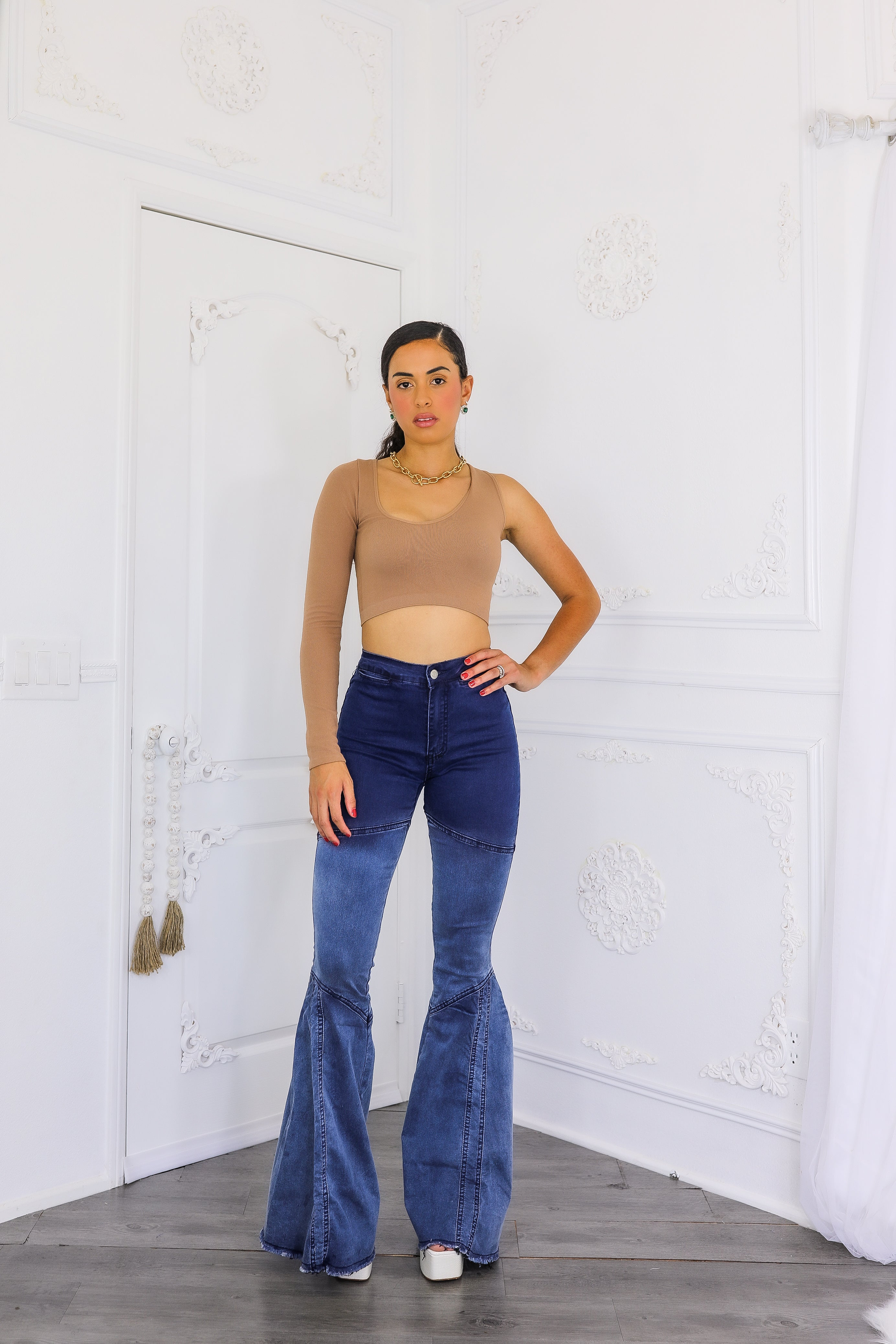 Asymmetrical Neck One Sleeve Crop Top SurelyMine