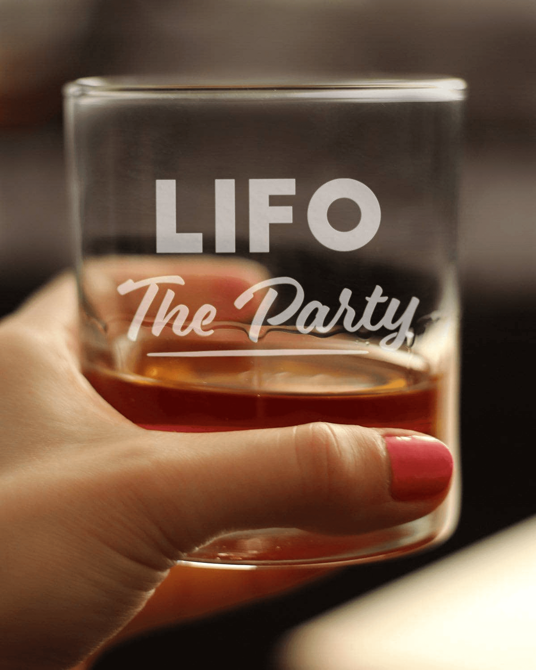 LIFO the Party Whiskey Rocks Glass - Accounting Gifts Bevvee