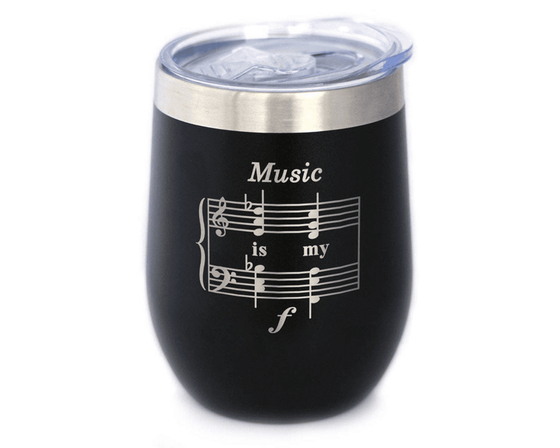 Music My Forte Insulated Wine Tumbler - Funny Musician Gifts Bevvee