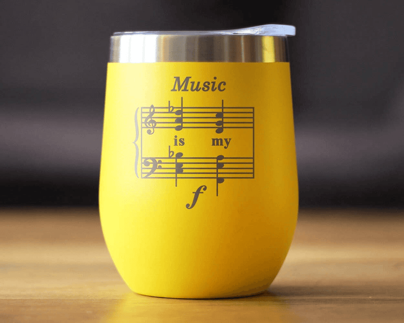Music My Forte Insulated Wine Tumbler - Funny Musician Gifts Bevvee