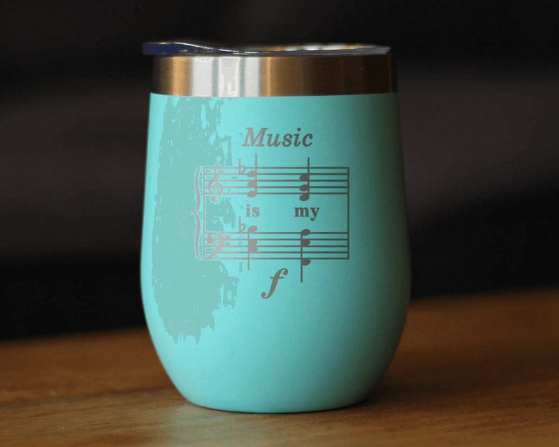 Music My Forte Insulated Wine Tumbler - Funny Musician Gifts Bevvee