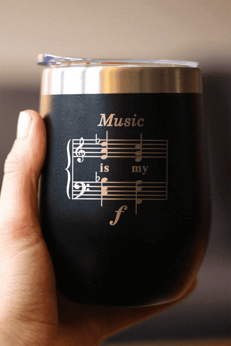 Music My Forte Insulated Wine Tumbler - Funny Musician Gifts Bevvee