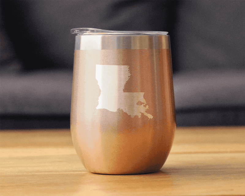 Louisiana Outline Insulated Wine Tumbler - Louisianans Gifts Bevvee