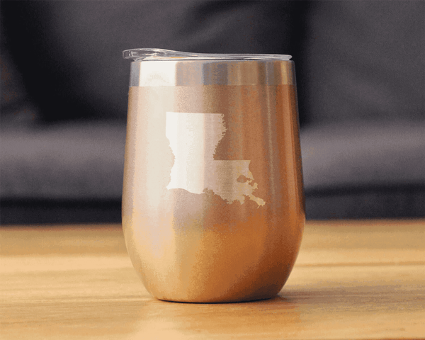 Louisiana Outline Insulated Wine Tumbler - Louisianans Gifts Bevvee