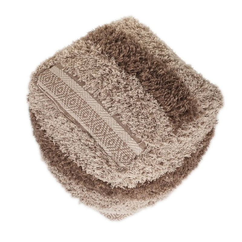 18" Beige Striped Pouf Ottoman Homeroots Living Room