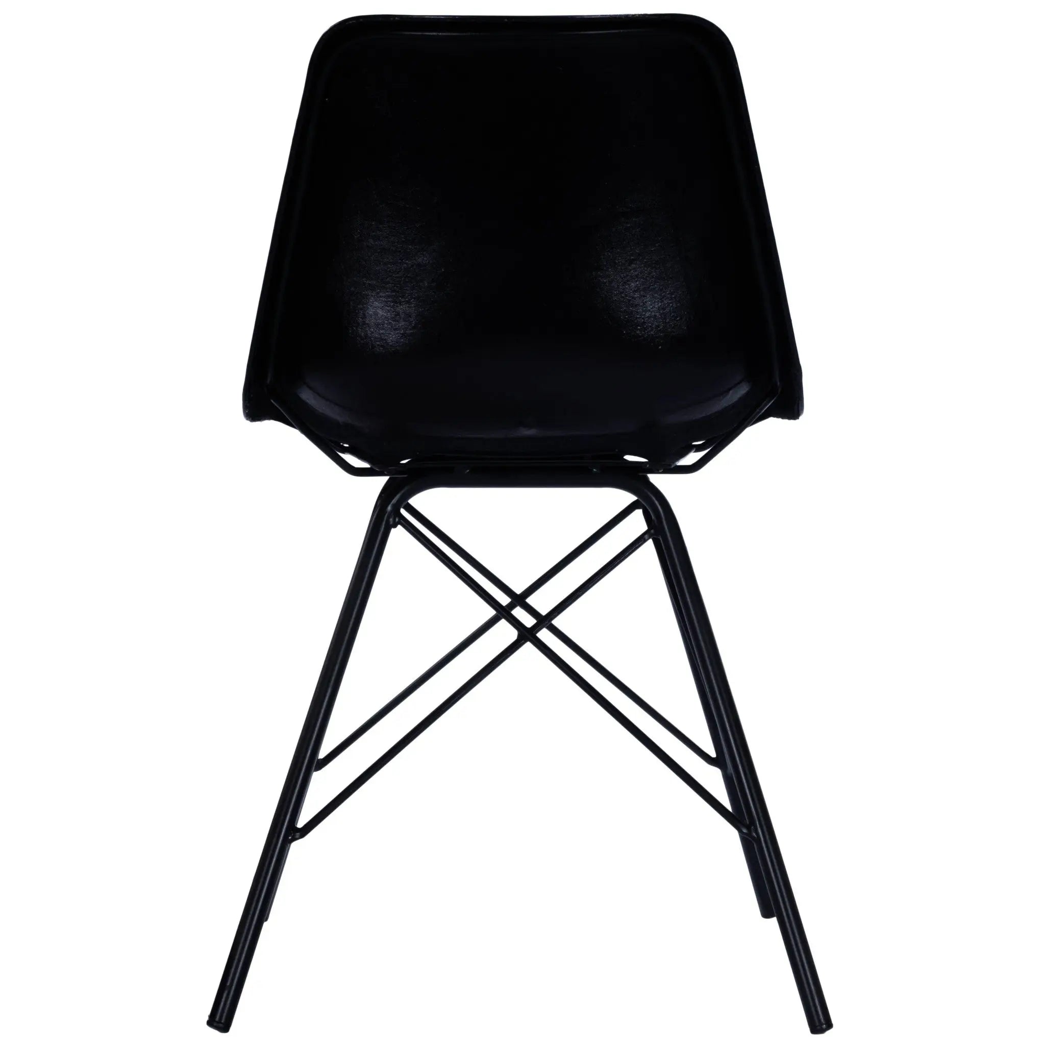 18" Black Faux Leather Side Chair Homeroots Living Room