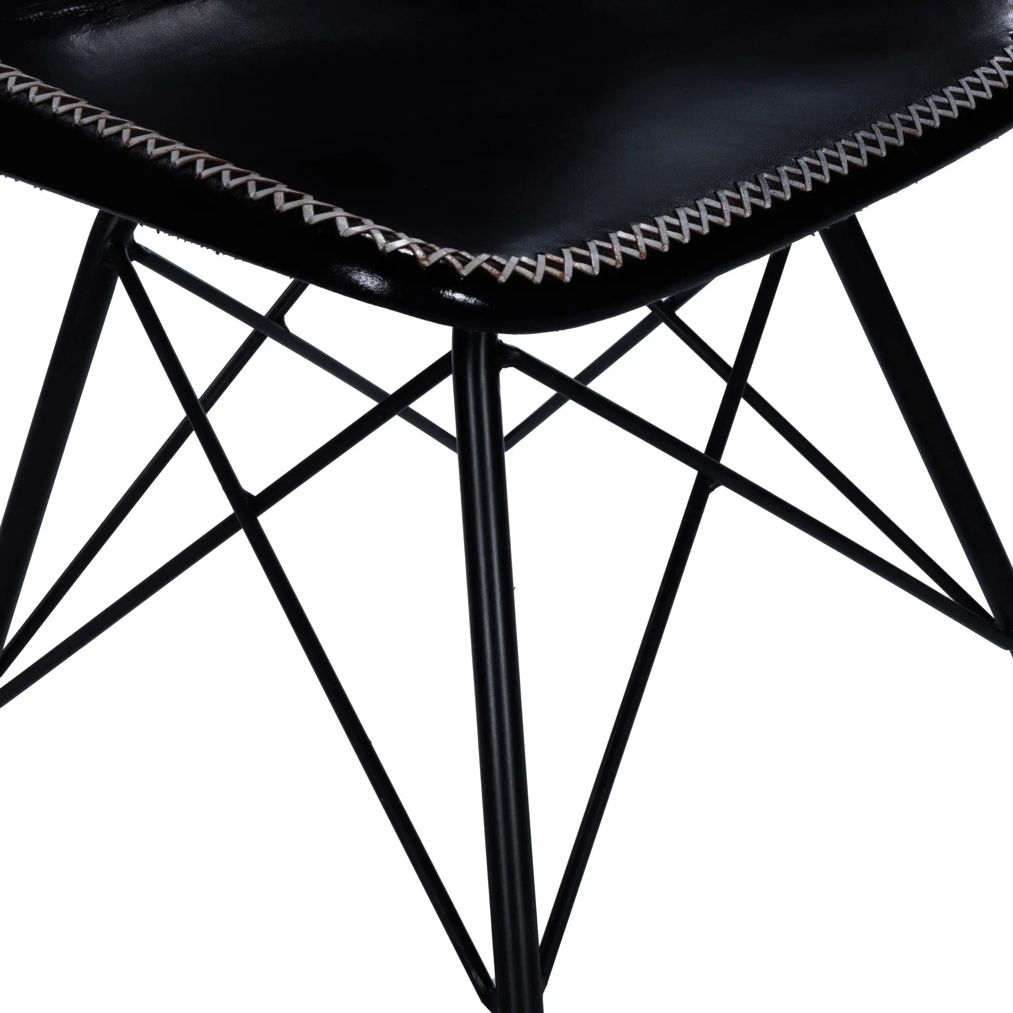 18" Black Faux Leather Side Chair Homeroots Living Room