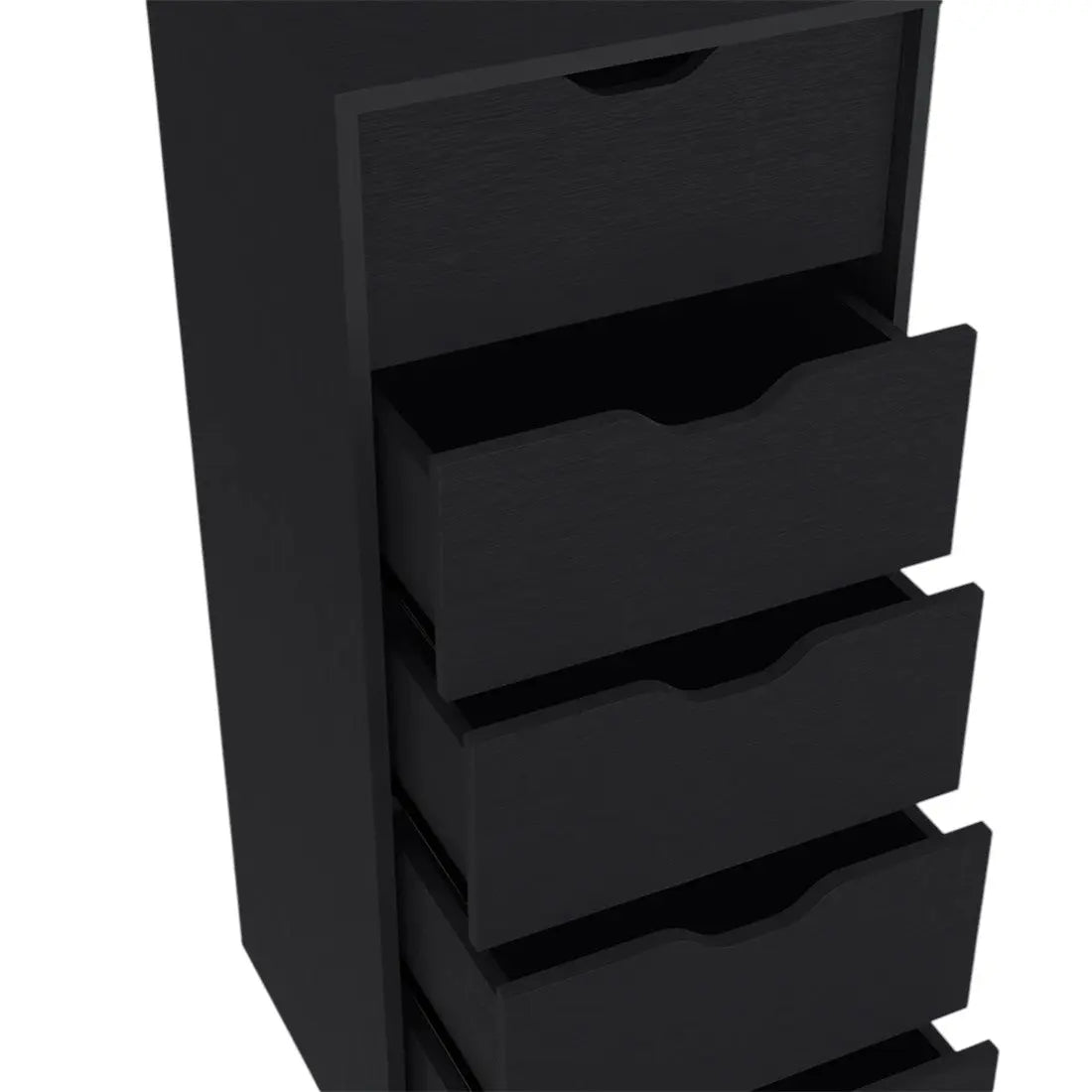 18" Black Five Drawer Standard Chest Homeroots Bed & Bath