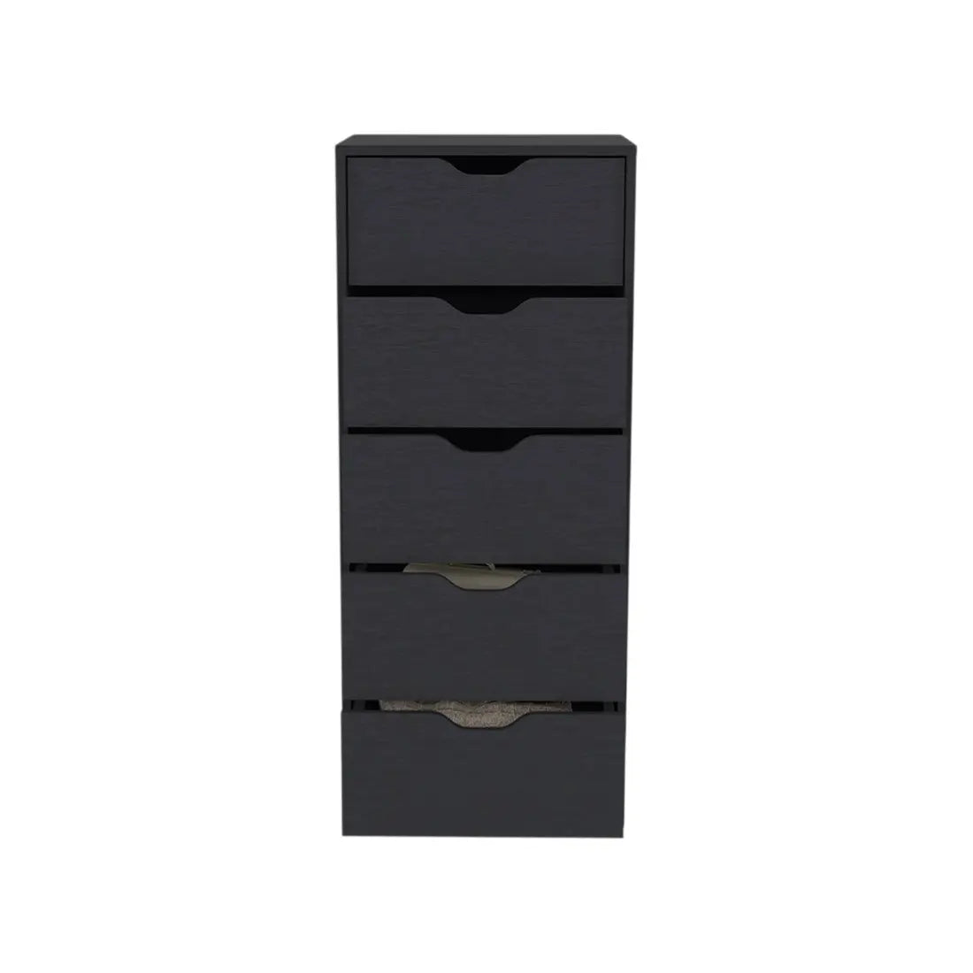 18" Black Five Drawer Standard Chest Homeroots Bed & Bath