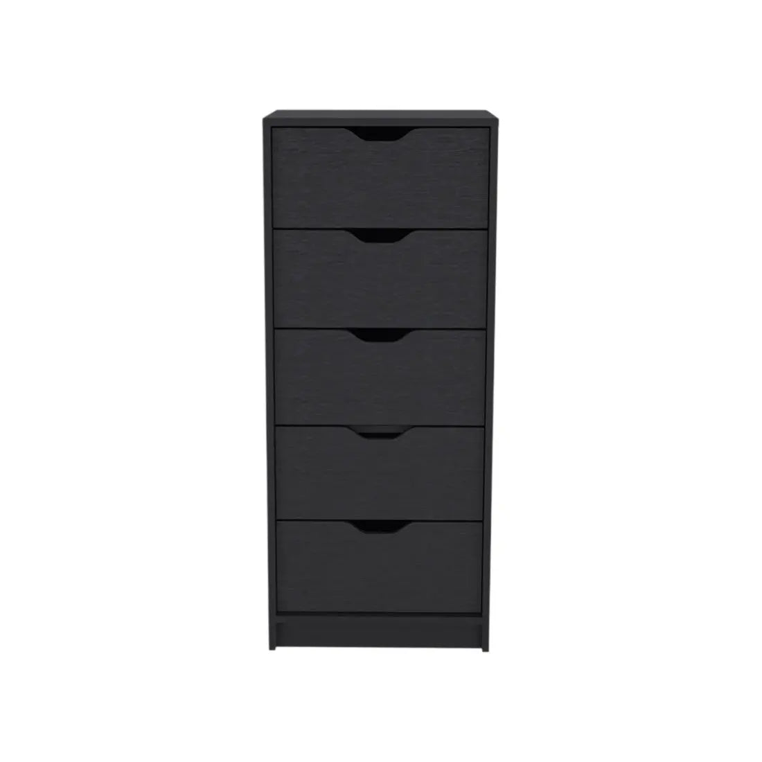 18" Black Five Drawer Standard Chest Homeroots Bed & Bath