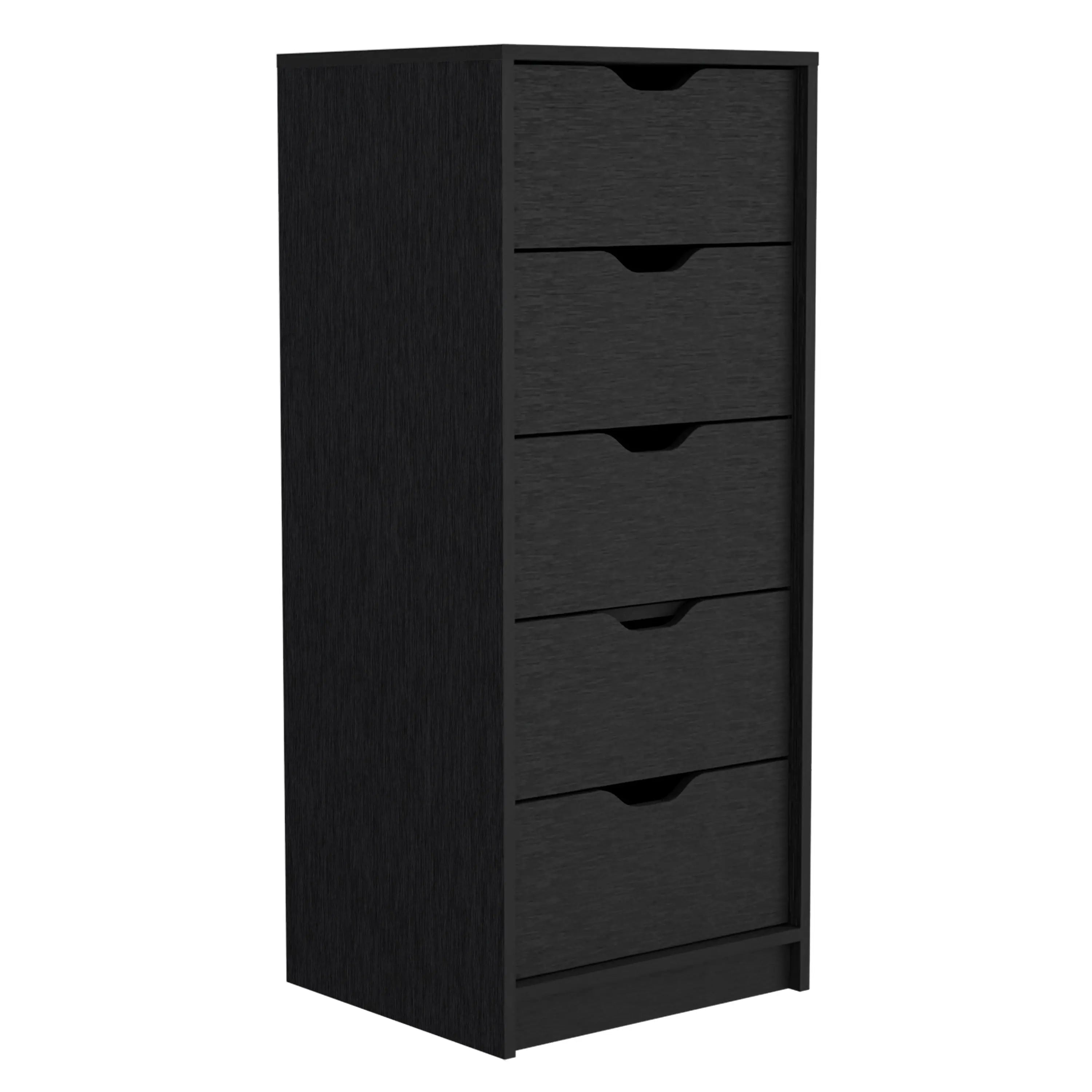 18" Black Five Drawer Standard Chest Homeroots Bed & Bath