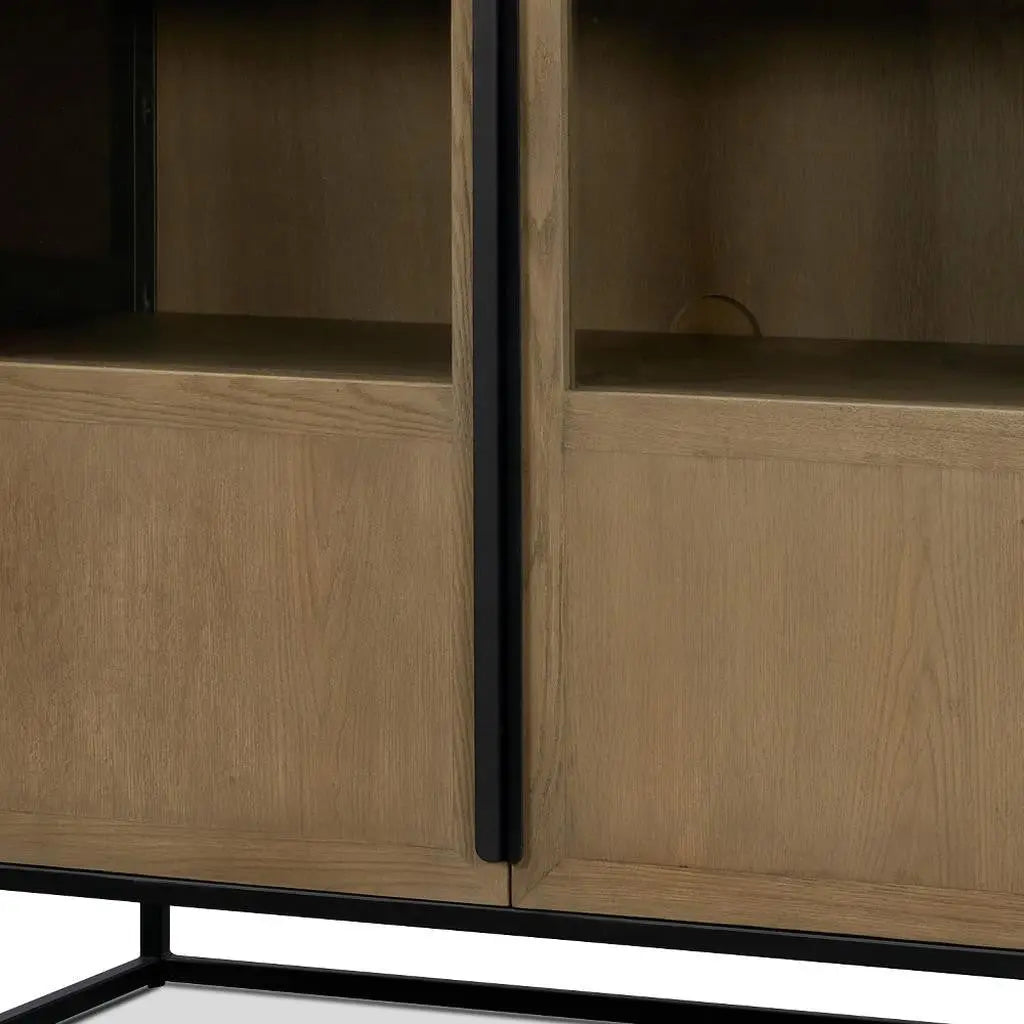 18" Black Iron and Metal Accent Cabinet With Two Doors Homeroots Kitchen & Dining