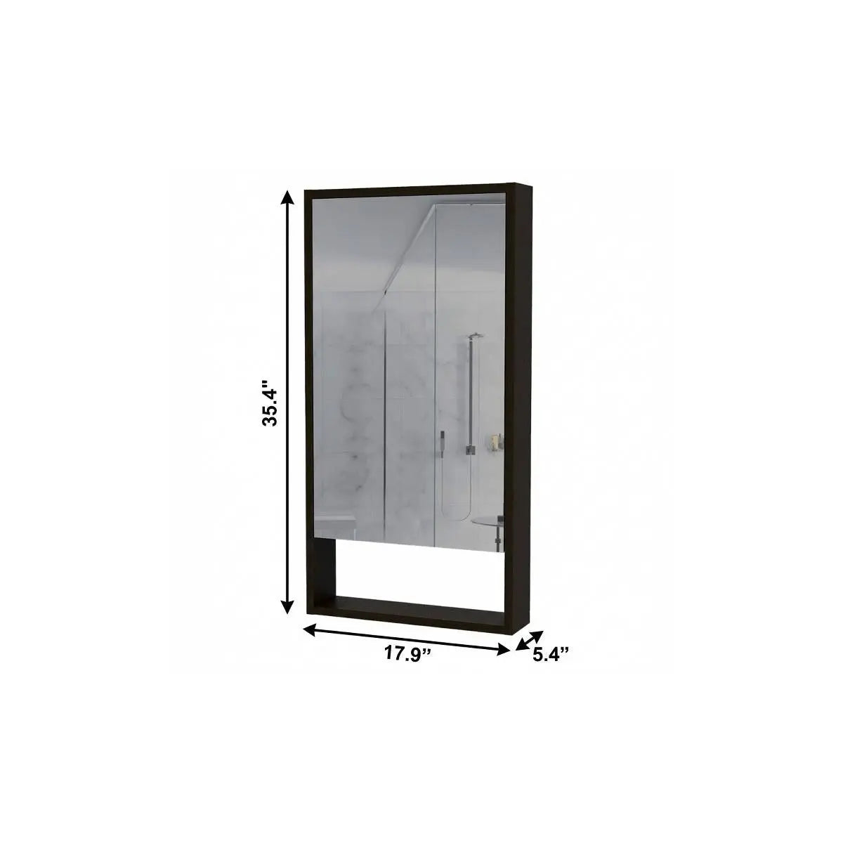 18" Black Wood Floating Double Door Bathroom Vanity And Medicine Cabinet With Mirror Homeroots Bed & Bath