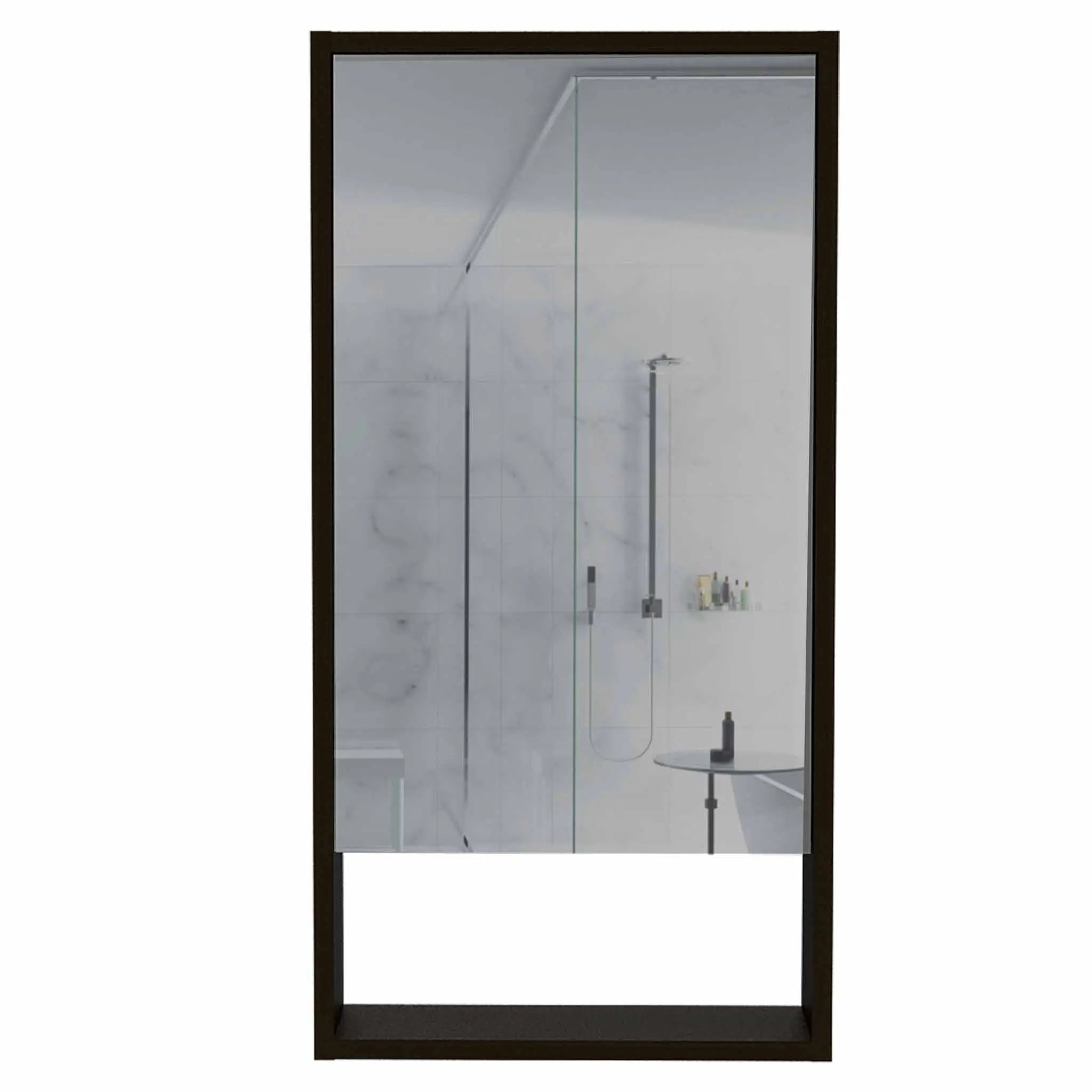 18" Black Wood Floating Double Door Bathroom Vanity And Medicine Cabinet With Mirror Homeroots Bed & Bath