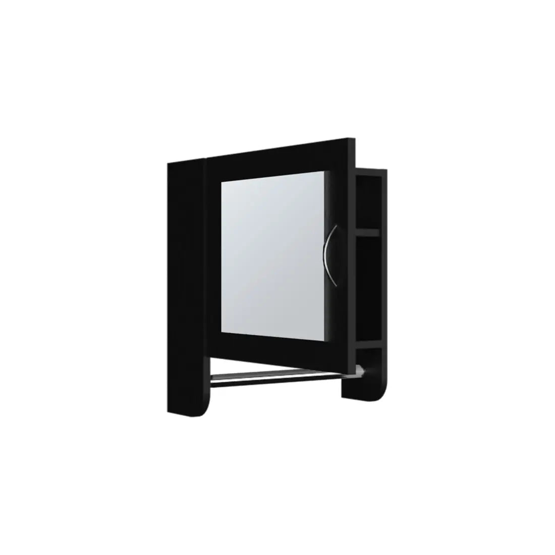 18" Black Wood, Metal Floating Bathroom Vanity And Medicine Cabinet With Mirror Homeroots Bed & Bath