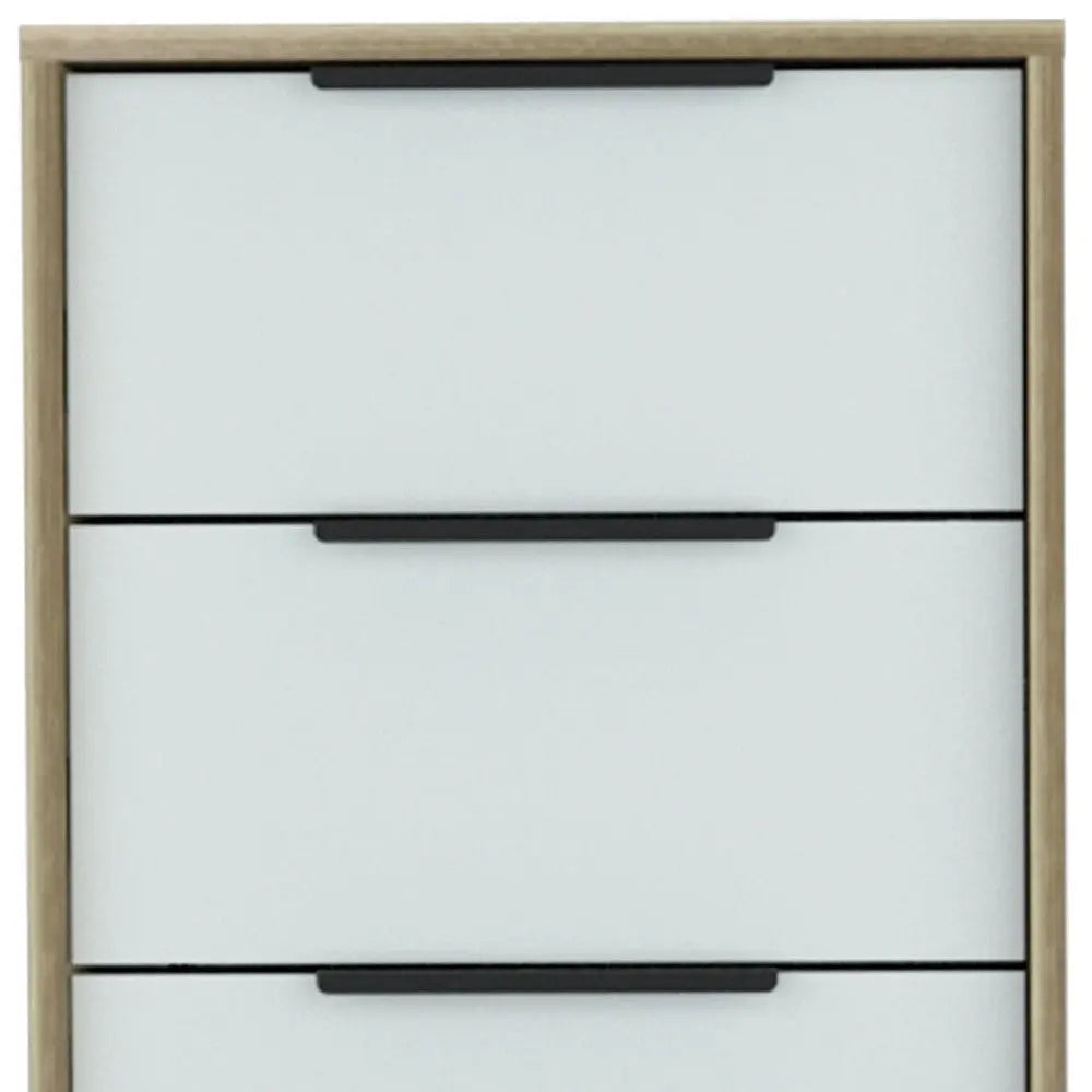 18" Brown And White Five Drawer Chest - GreatEagleInc