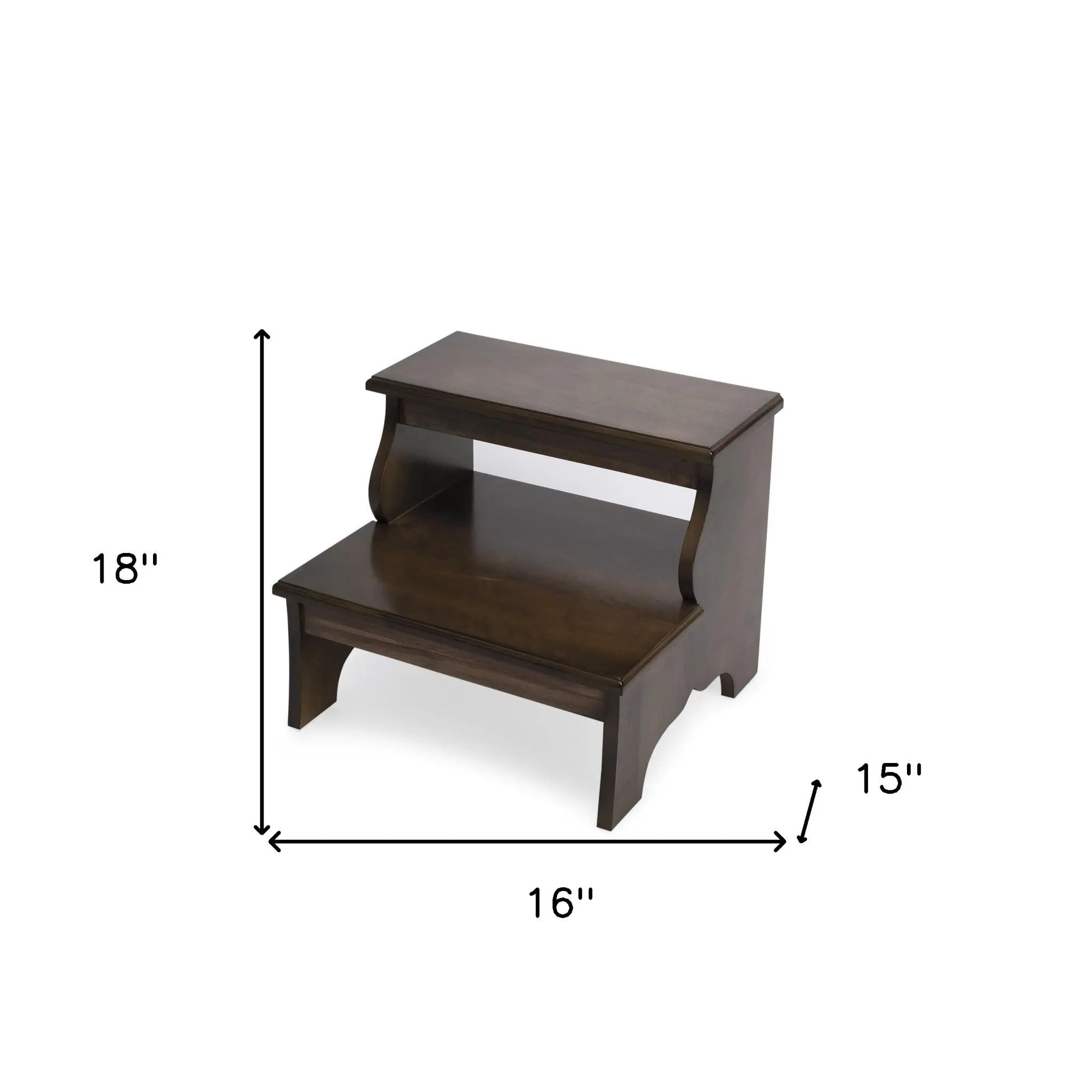 18" Brown Solid Wood Step Stool - GreatEagleInc