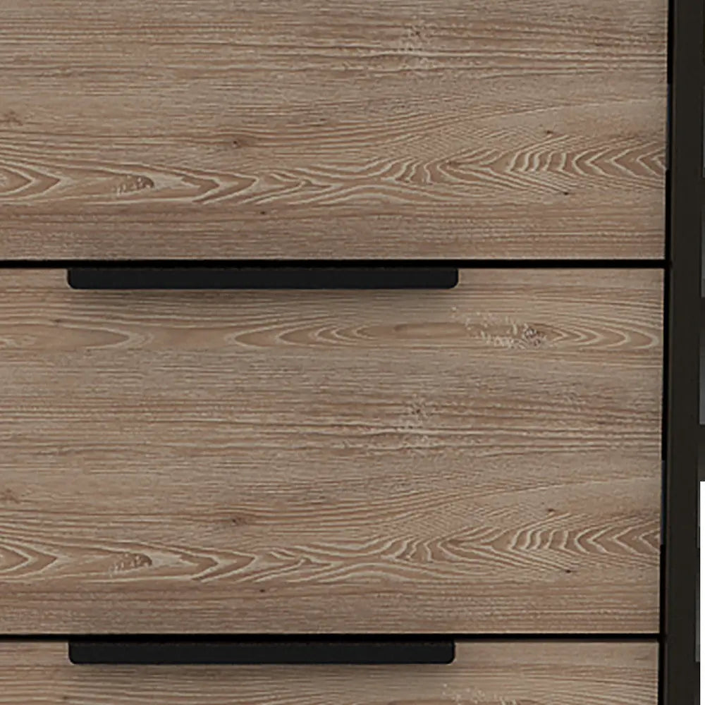18" Brown and Black Five Drawer Standard Chest Homeroots Bed & Bath