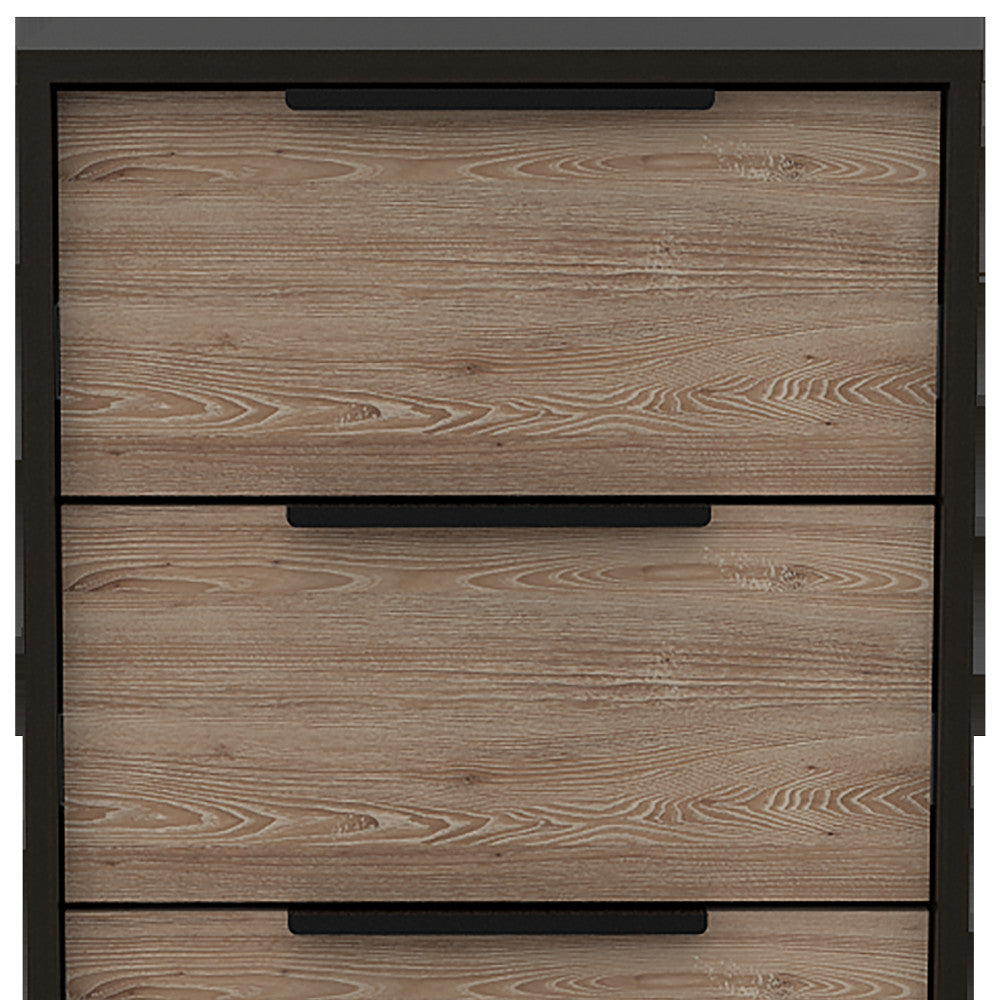 18" Brown and Black Five Drawer Standard Chest Homeroots Bed & Bath