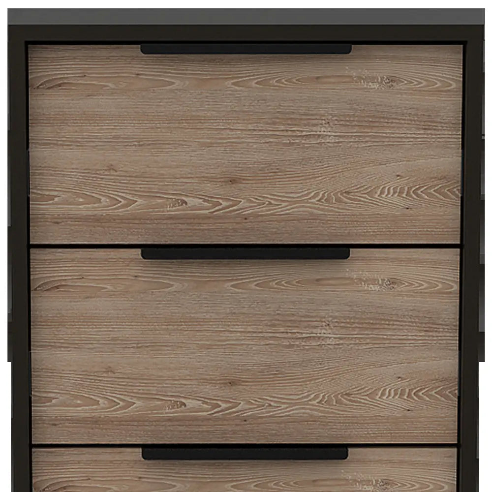 18" Brown and Black Five Drawer Standard Chest Homeroots Bed & Bath