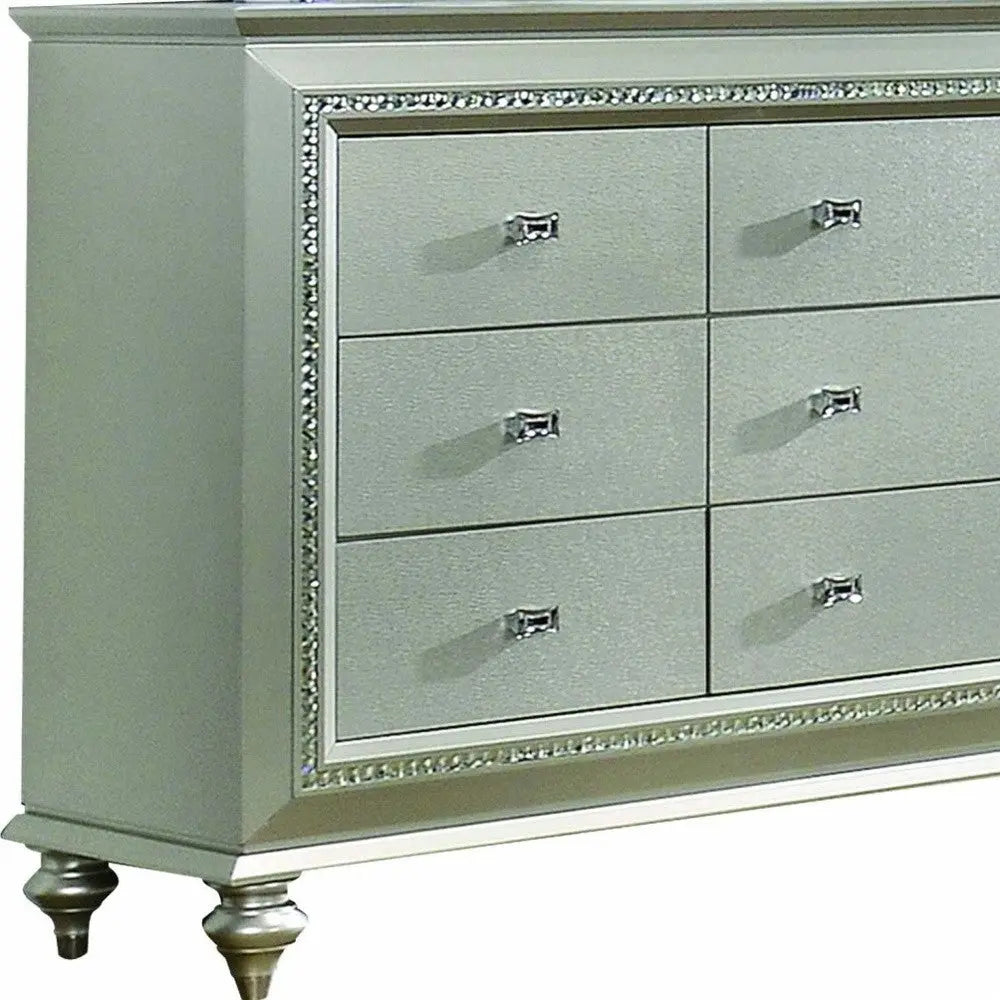 18" Champagne Solid Wood Double Dresser - GreatEagleInc