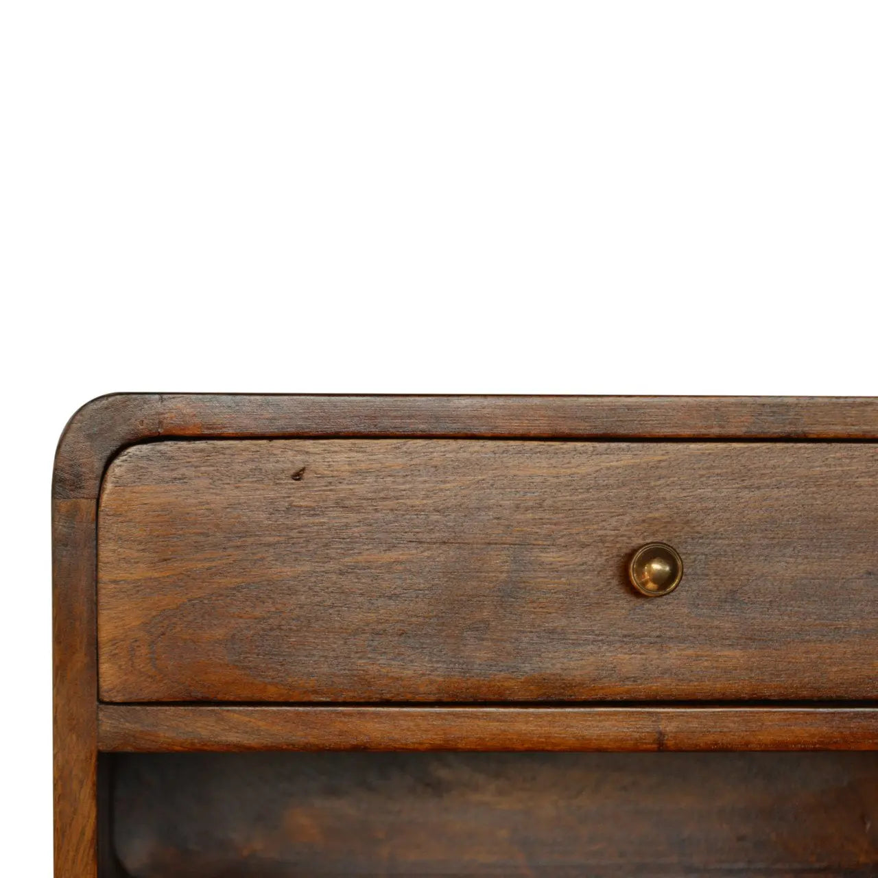 18" Chestnut Solid Wood One Drawer Floating Nightstand Homeroots Bed & Bath